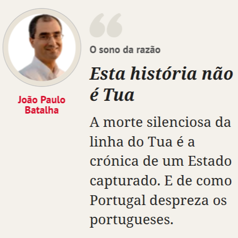 De como um conluio entre poder político e poder económico trucidaram o território e isolaram as populações, corrompendo políticos, comprando opositores com cargos de nomeação e deixando um rasto de dinheiro queimado e gente deixada à sua sorte
sabado.pt/opiniao/convid…