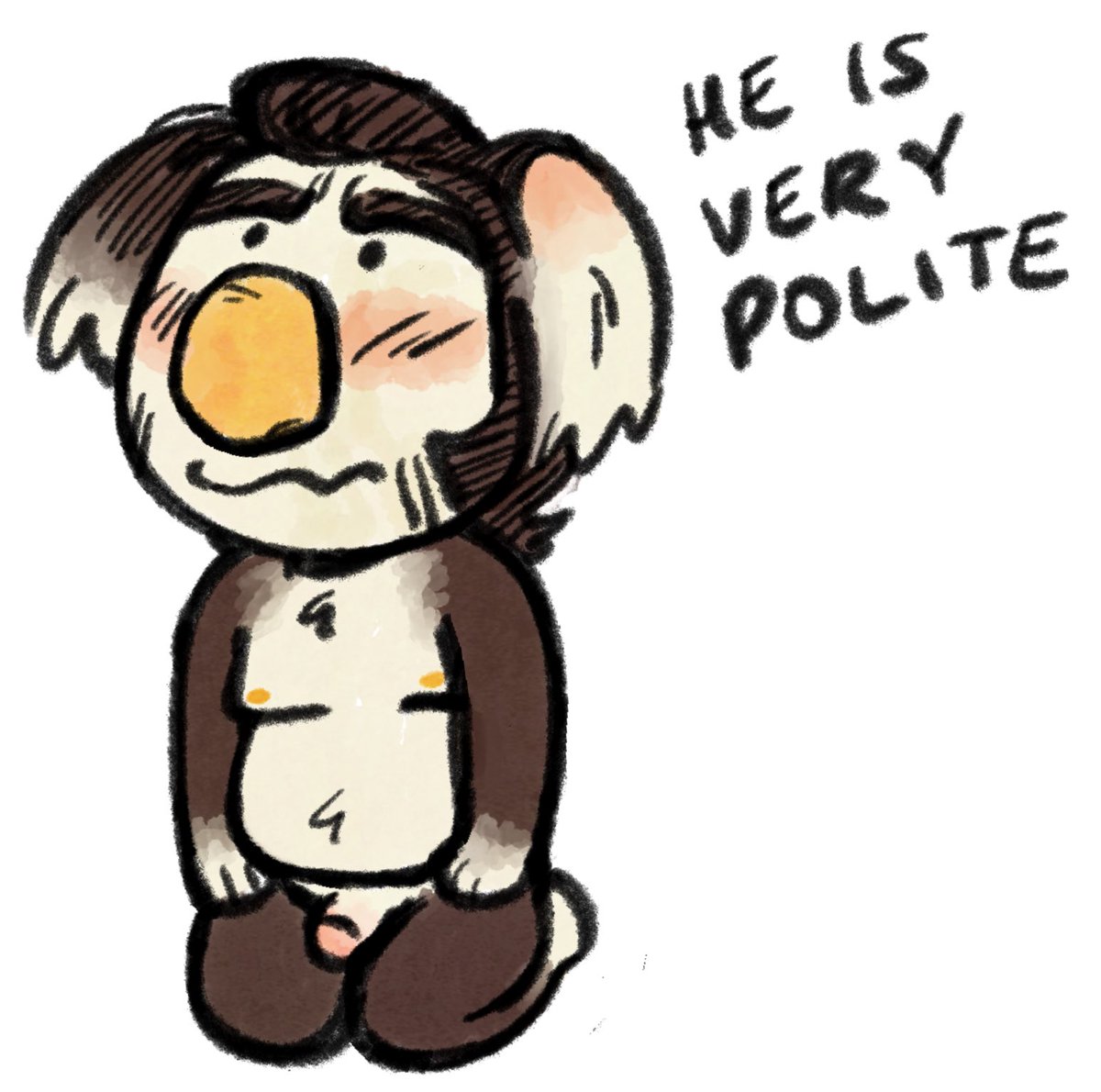 jerkmasterrad's tweet photo. (cw: chibi) He is waiting patiently! https://t.co/ESavpHA2ml