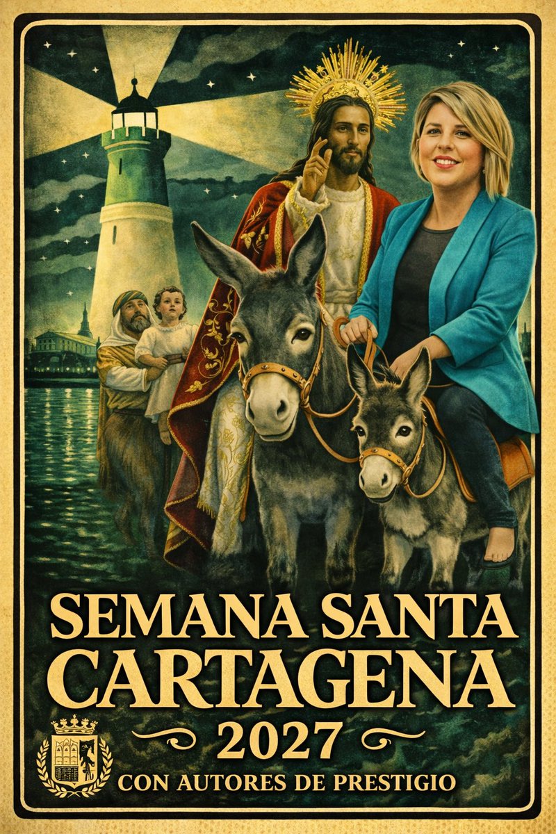 🥥 Amiguitos… Arroyo se carga hasta el concurso del cartel de Semana Santa.

Así ya no tiene que decirle al jurado lo que hay que elegir.

El tema del año que viene será ella y lo elegirá su dedo.

Os dejo mi primer boceto.

#SuperCocoCartagena