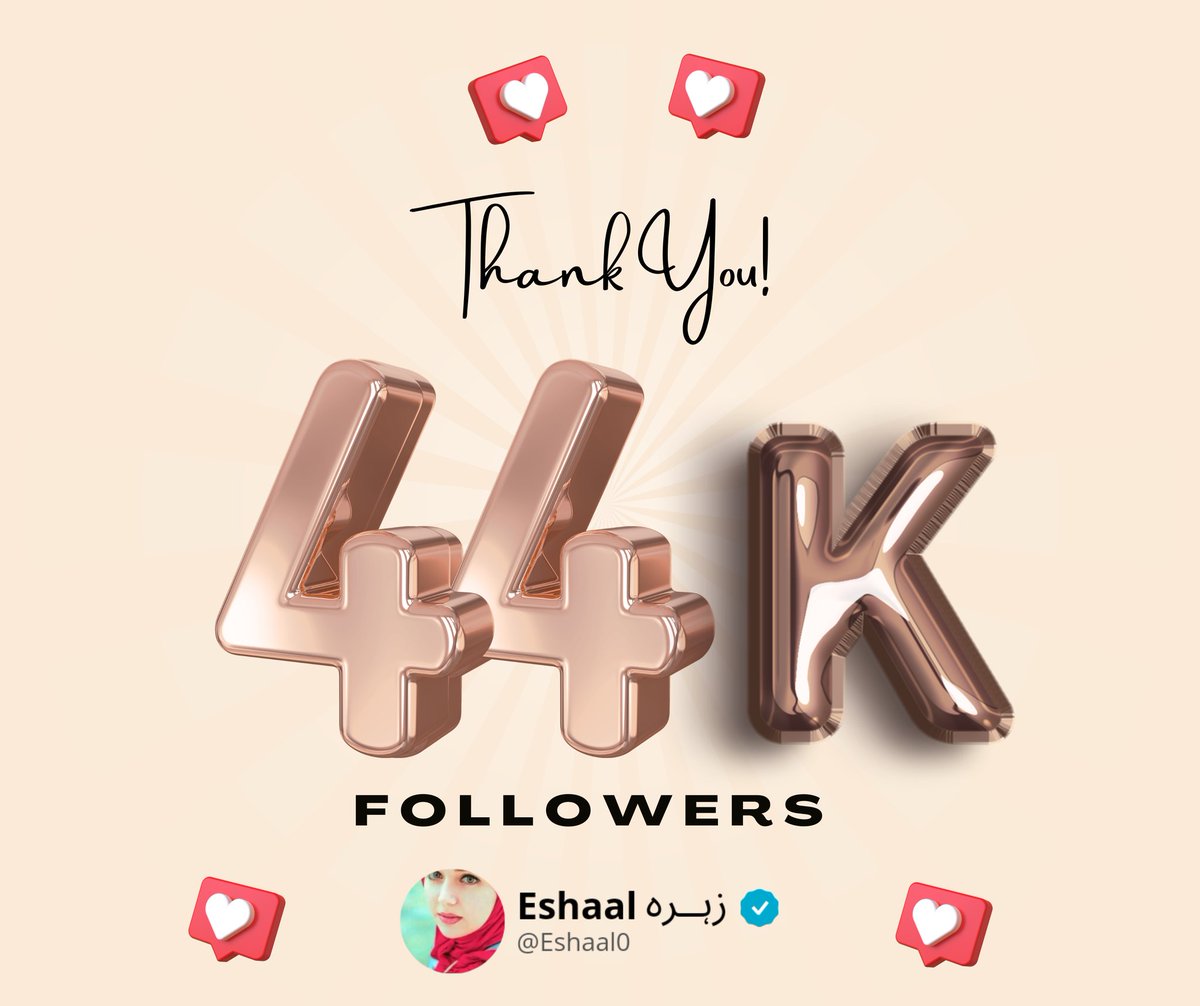 Eshaal0's tweet photo. 44K strong! 🚀
Grateful for every single one of you who follows, supports, and engages. This isn’t just numbers, it’s a community.
Let’s keep growing together 💙
#44K #XCreators https://t.co/GiuxybR9mH