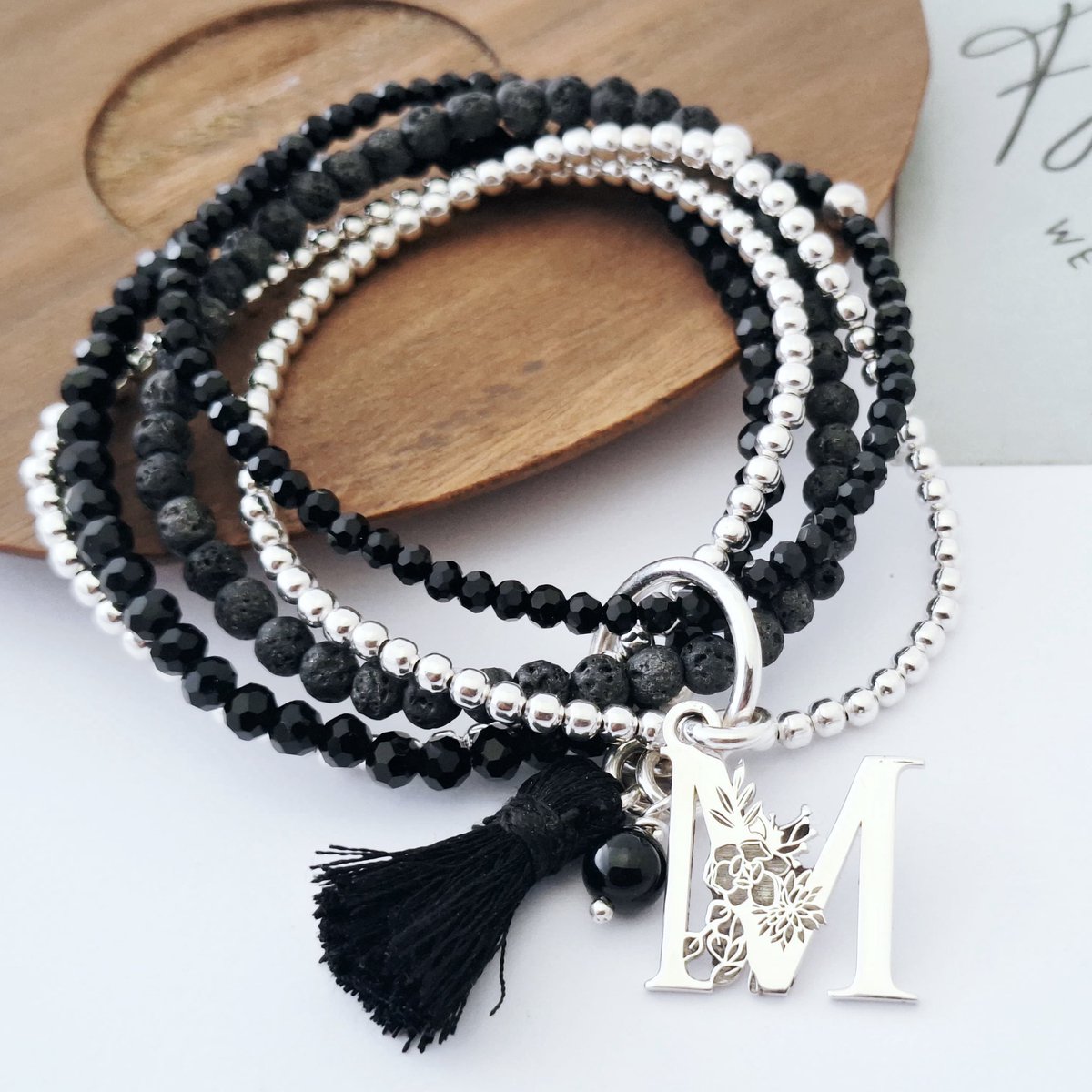 FFjieuw's tweet image. Sterling Silver, Black Lava Bead and Black Chinese Crystal Bracelet Set with Sterling Silver Initials Charm

#sterlingsilver #initial #beadbracelets #fjietfjieuw #wedeliverhappiness