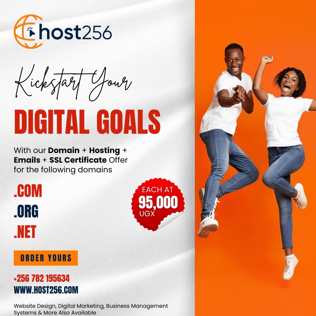Host256's tweet photo. Get a .com domain, hosting, professional emails, and a FREE SSL—all for just UGX 95,000! 

No hidden fees.
​Secure your spot on the web before someone else does. 🇺🇬
​
👉 WhatsApp: +256782195634

🌐 Visit: https://t.co/lKyCB97nPr

​#Host256 https://t.co/OpIsswC2Hu