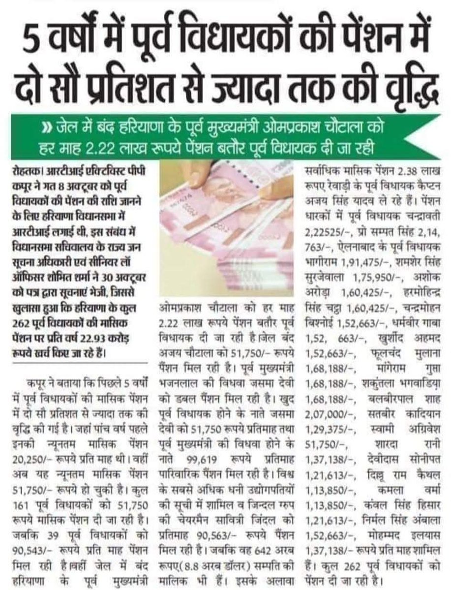 जब  माननीयों महोदय को 4 -4 पुरानी पेंशन मिल सकती है,
तो देश की सुरक्षा करते हुए अपने प्राणों की बाजी लगाने वाले अर्धसैनिक बल के जवानों को और कर्मचारियों को पुरानी पेंशन क्यों नहीं ?
#OPS
#OPS_लागू_करो
#NoNPS_NoUPS_OnlyOPS
<a href="/PMOIndia/">PMO India</a> <a href="/vijaykbandhu/">Vijay Kumar Bandhu</a>
<a href="/SuryawaSingh/">Pratapsingh Suryawansh</a> <a href="/ABPNews/">ABP News</a> 
<a href="/BBCHindi/">BBC News Hindi</a>