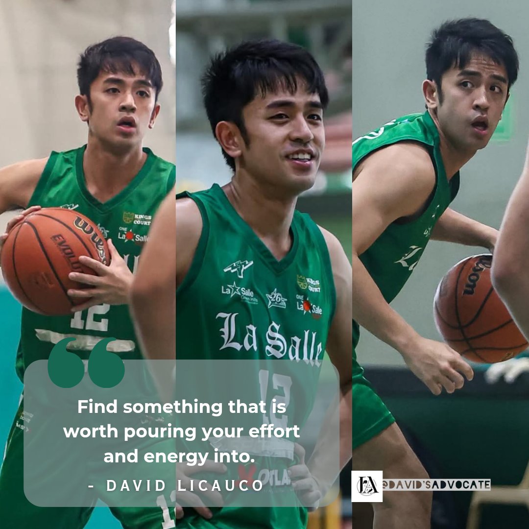 Doing what you love and are passionate about should feel rewarding and fulfilling.
---
David is always proud and exudes the Animo spirit. This also serves as a reminder of how strong the La Salle basketball brotherhood has grown. 🏀🙌

#DavidLicauco
<a href="/davidlicauco/">David Licauco</a> 

© One La Salle