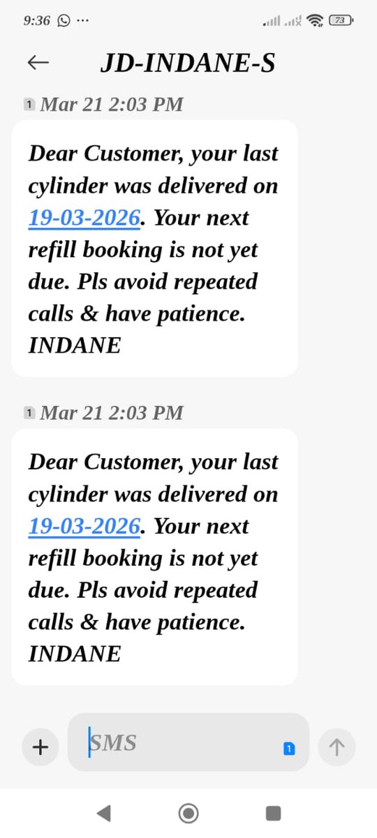 Insp_Rajender's tweet photo. Booked Indane LPG cylinder 13 March frm 9855706317 via Alisa Gas Agency, 100 feet Rd, Amritsar. SMS on 19 March: "delivered"—FALSE! No cylinder recived yet. False entry/malpractice? Demand probe, action &amp; delivery! @IndianOilcl @IndaneGas @MoPNG_eSeva @jagograhakjago @DC_Amritsar https://t.co/OI3JKxdNPE