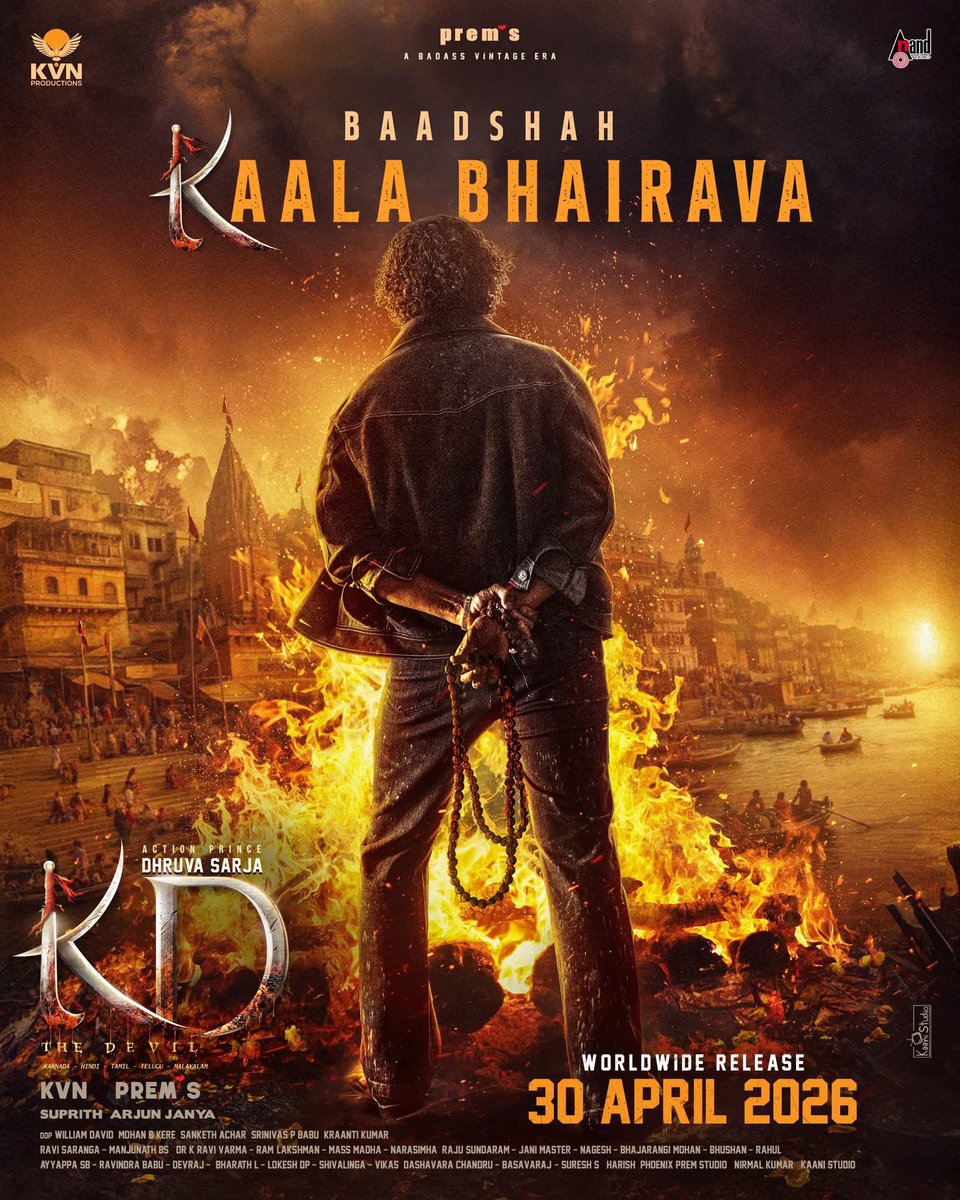 Some names create FEAR,
This name creates CHAOS.
The name is KAALA BHAIRAVA. <a href="/KicchaSudeep/">Kichcha Sudeepa</a> sir🔥
Happy Ramanavami Jai Shree ram🕉️🛕🪷 ✨
<a href="/directorprems/">PREM❣️S</a> <a href="/KvnProductions/">KVN Productions</a> 
#KVNProductions #KD #Prems #dhruvasarja #Sanjaydutt #Shilpashetty #VijayEshwar #vijayeshwarwritings
