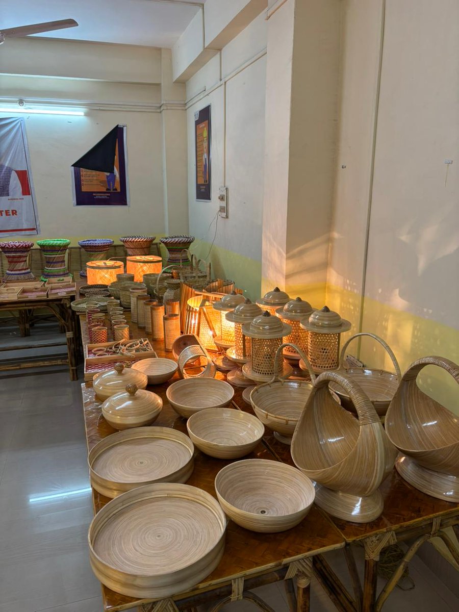 eiacpshillong's tweet photo. The EIACP PC Hub under the SCSTE, Meghalaya concluded its first  (GSDP) on bamboo craft, training youth as micro-entrepreneurs in Non-Timber Forest Produce (NTFP) from 9 January to 23 March 2026 at the North East Cane and Bamboo Development Council (NECBDC). @scstemeghalaya https://t.co/r1DUJfxzfj