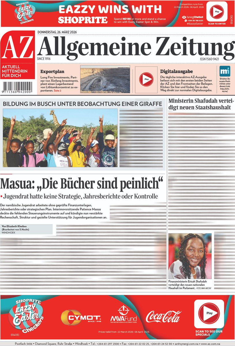 Allgemeine Zeitung Namibia tweet media
