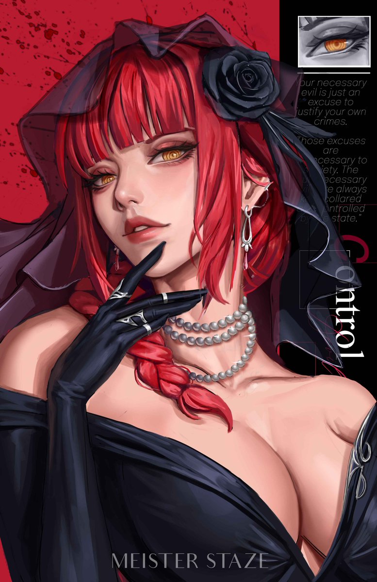 MeisterStaze's tweet image. repolishing my latest makima portrait because I'm not satisfied with her face O_O