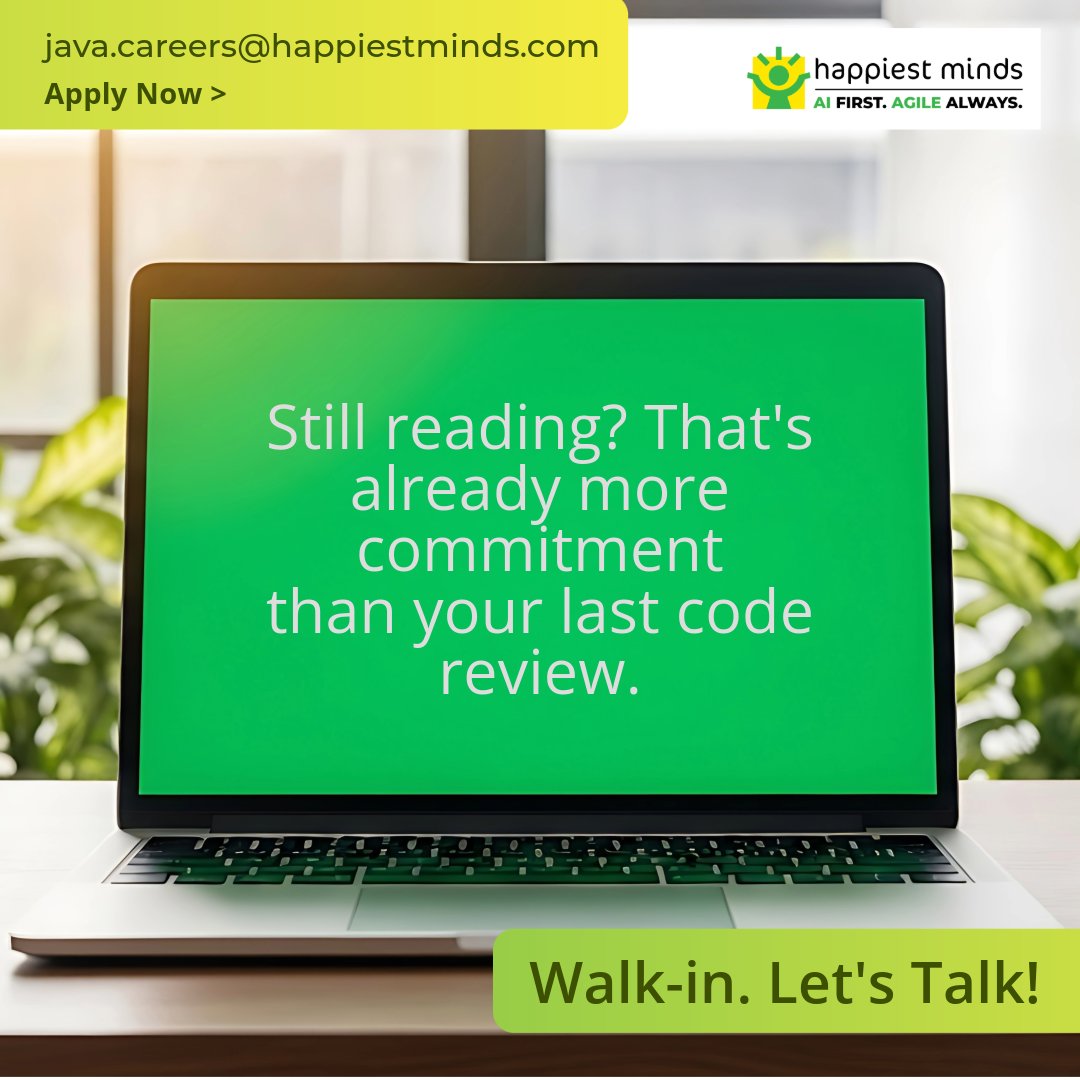 HappiestMinds's tweet photo. Hiring Senior Full Stack Developers (6 to 10 yrs) — Java, ReactJS, NoSQL, Kafka, Cloud computing.

Walk-in this Saturday!
28 Mar | 9AM to 5PM

Venue: Happiest Minds Bengaluru (Madivala)
📍https://t.co/GTZ5114nIX

📧careers.java@happiestminds.com

#Hiring #FullStackDevelopers https://t.co/SppjtDzycv