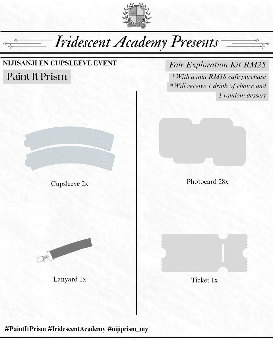 nijiprism_my's tweet image. Come and get your Fair Exploration Kit to join the event!

Pre-registration will be open this Saturday (28 March 2026) at 12 p.m.

#PaintItPrism #IridescentAcademy #nijiprism_my #NIJISANJI_EN