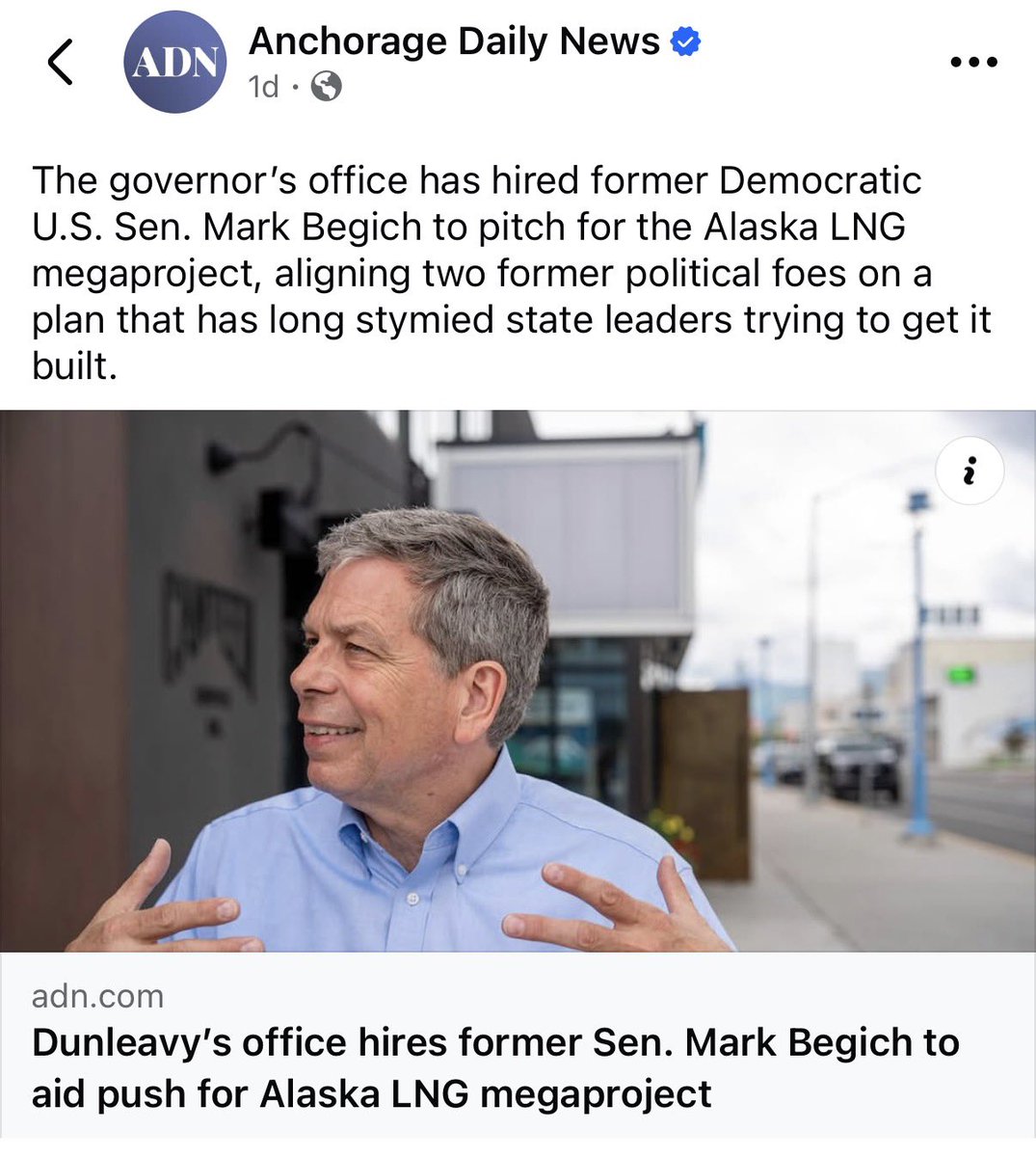 alaskalandmine's tweet image. This ADN story is so weird. Mark Begich has had this contract through the D.C. lobbying firm Brownstein Hyatt Farber Schreck for 5 years. It’s been covered by the Landmine and Alaska Political Report for years. #akleg