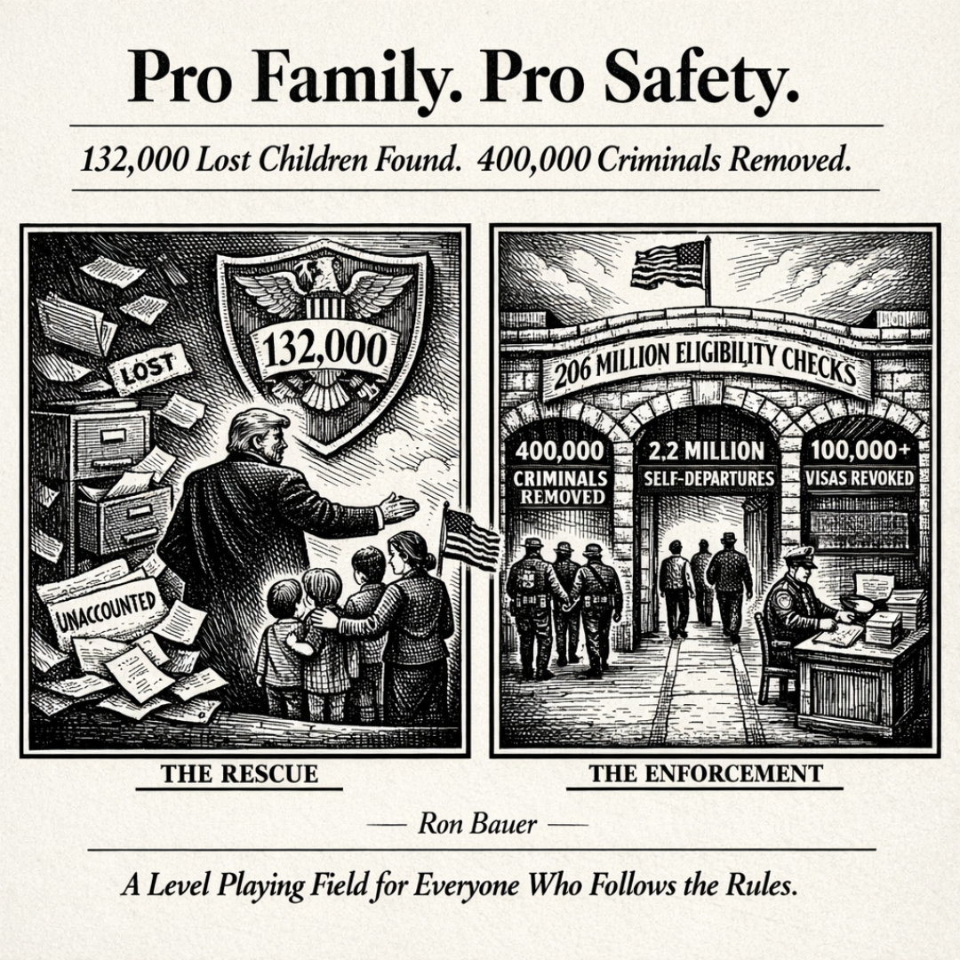 Trump is Pro Family &amp; Pro Safety

The previous administration lost track of 132,000 children.
Under the prior leadership, these unaccompanied minors were lost in the broken system.

The Trump administration found them.
This shift highlights the difference between a system in