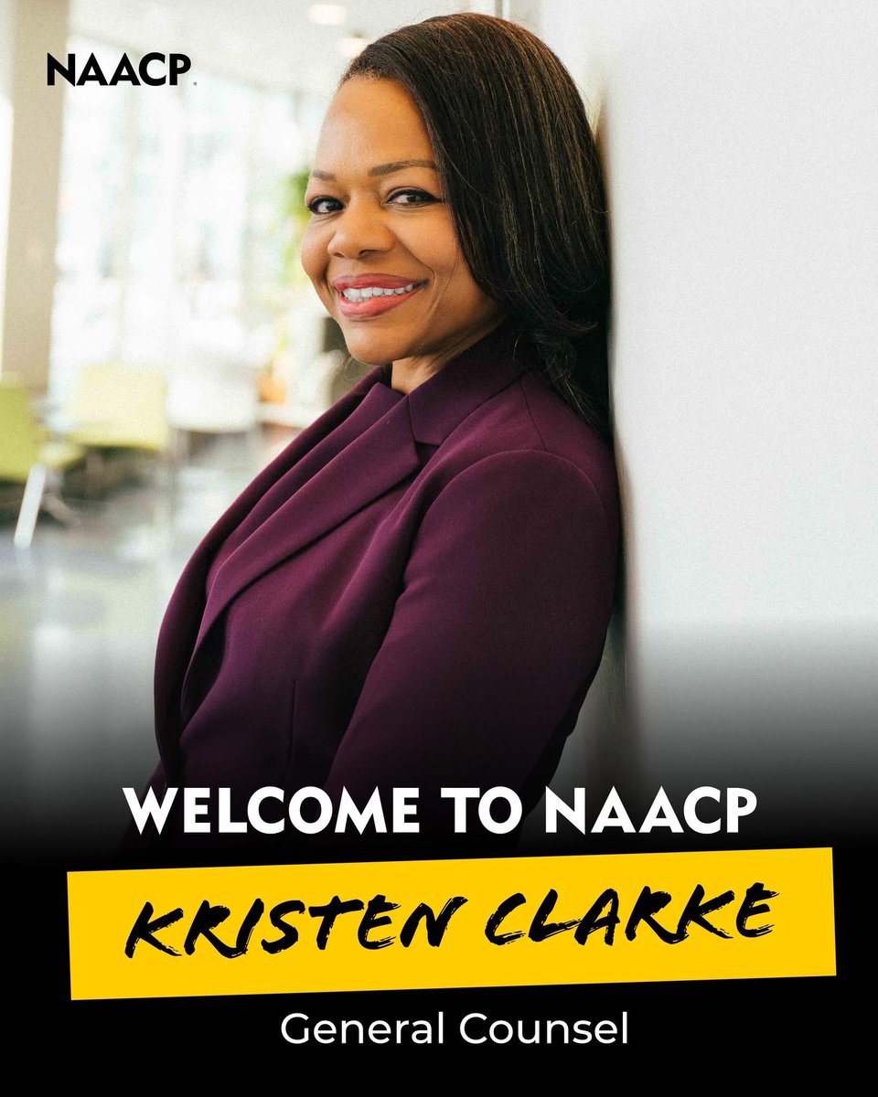 minaacp's tweet photo. Yesterday, we announced Kristen Clarke, one of the most respected civil rights attorneys, as NAACP’s new General Counsel. She will lead our legal strategy, drive our litigation, and help ensure that every attempt to silence Black America is met with the full force of the law. https://t.co/tmzxj9YtTt