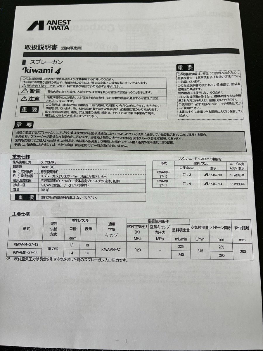 620_datsun's tweet photo. 届くの早かったですね
受注生産なんだとか

SPモデルと銘打たれたKIWAMI4
S7キャップとノズル

キャップは黒、ボディもやや暗めなメッキに感じますね

WBよりBA寄りの性能との事

1液溶剤ベースにはどうでしょうかね、楽しみです

#アネスト岩田
#スプレーガン https://t.co/Gejdt7U8tX