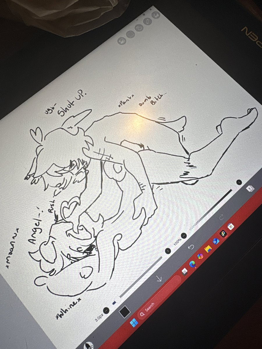 Red_and_Angel's tweet photo. Omg whatttt who did that.. That's so wild... I don't draw stuff like this often so spare me. And I've kinda updated angel since the last time I drew her so... Yeah surprise.. She's got a dick now.. 😬#originalcharacters #nsfw #art https://t.co/De22LW59yA