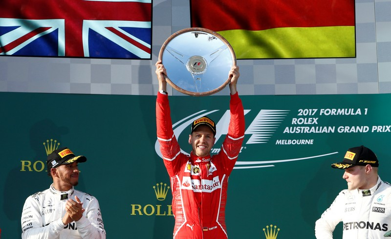 MsportXtra's tweet image. #F1 #OnThisDay, March 26th 2017. The first race of the season, the #AustralianGP, and Sebastian Vettel in the @ScuderiaFerrari was victorious. @MercedesAMGF1 completed the podium with polesitter @LewisHamilton &amp;amp; @ValtteriBottas . youtube.com/watch?v=R3cfJC… #MsportXtra @UnracedF1
