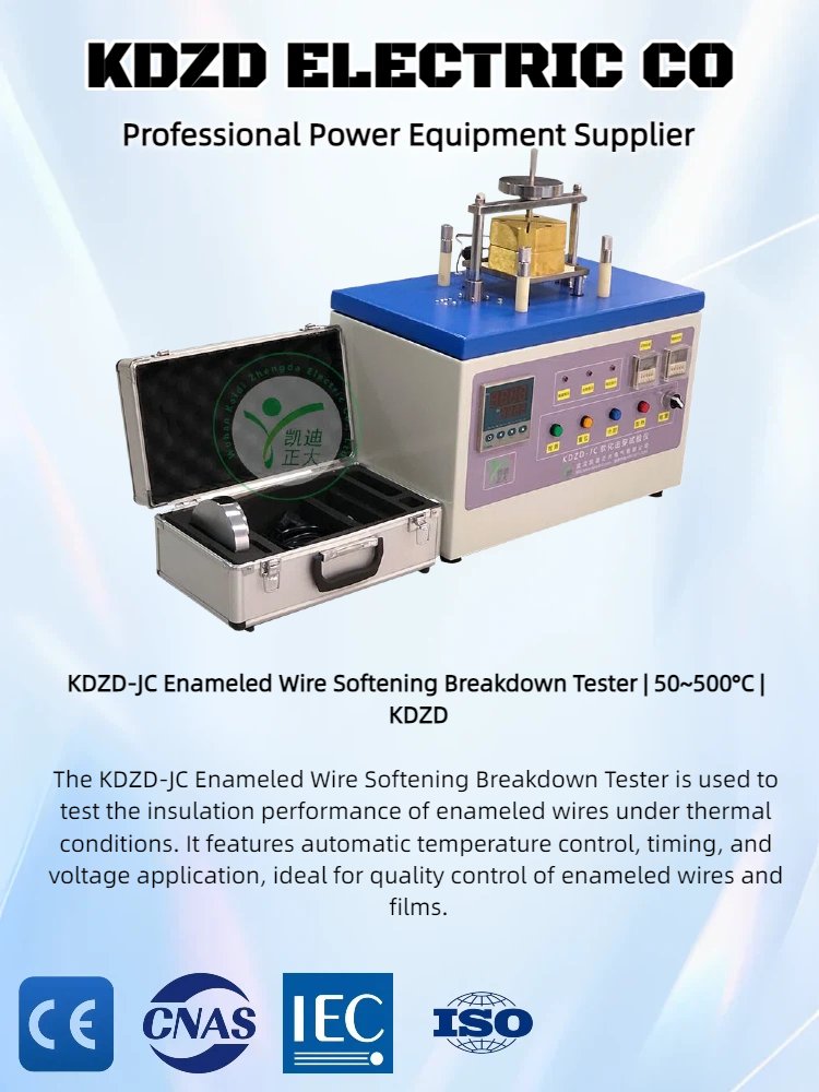 KDZDelectrical's tweet photo. KDZD-JC Enameled Wire Softening Breakdown Tester
50~500°C temperature control, AC100V test voltage, fully automatic operation.
Ideal for testing insulation performance of enameled wires under thermal conditions.
#EnameledWire #InsulationTesting #ThermalBreakdown #KDZD https://t.co/4DoU6fAbsb