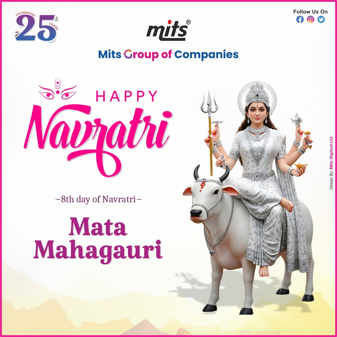 mitshealthcare_'s tweet photo. On the eighth day of Navratri, we seek the blessings of Maa Mahagauri, symbolizing purity, peace, and new beginnings.
May this auspicious day bring calmness, happiness, and positivity to everyone’s life. 🙏✨
#Navratri #MaaMahagauri #MitsGroup #Peace #Positivity #Blessings https://t.co/Xfq6WWSdRG