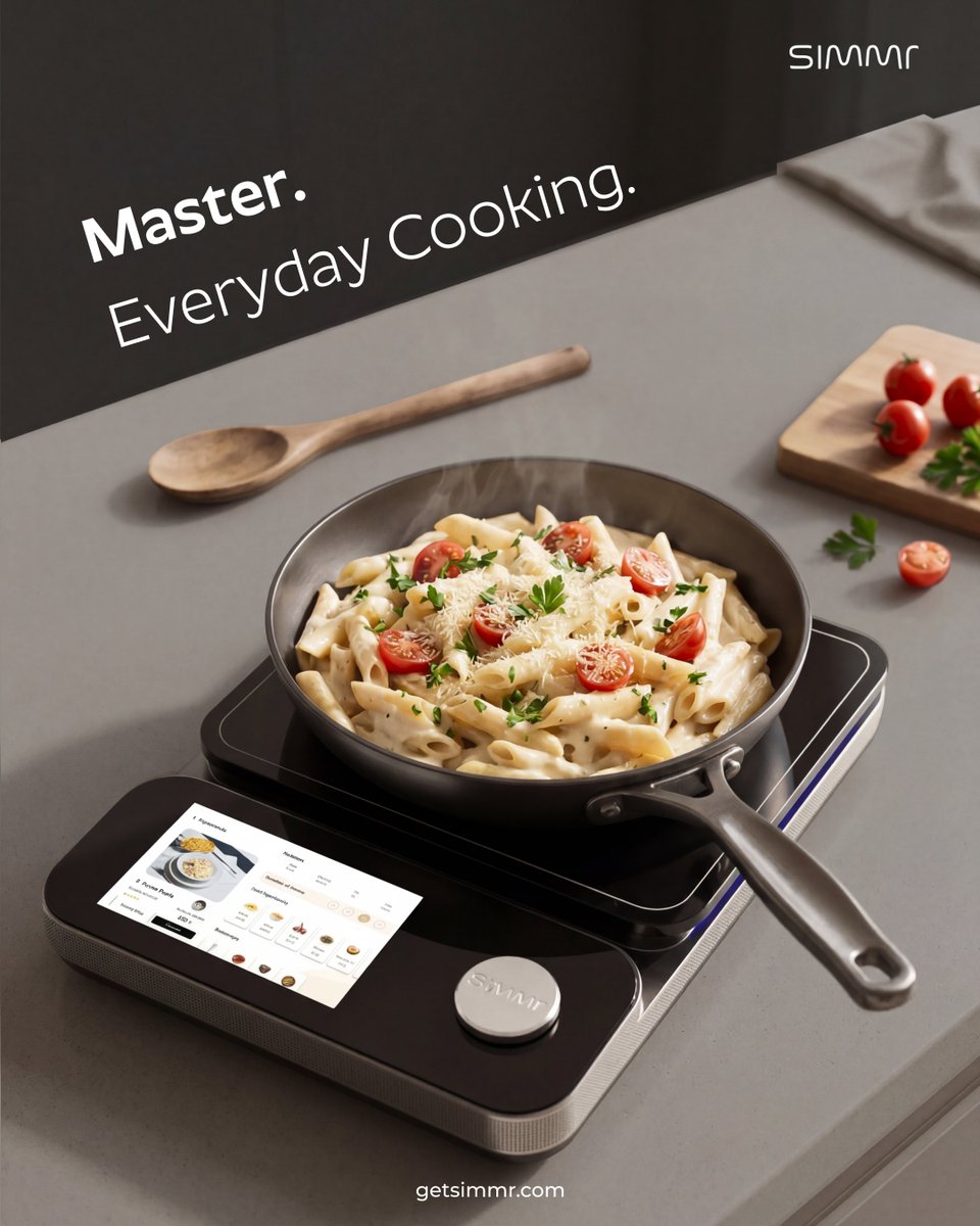 getsimmr's tweet image. The secret to a great meal isn't just the recipe.
It's the heat.
SIMMR gets it right every time, so you can stop hovering and start enjoying.

#SIMMR #SmartInductionCooktop #HomeCooking #KitchenTech #CookingMadeSimple #GetSIMMR #SmartKitchen #EverydayCooking #InductionCooking