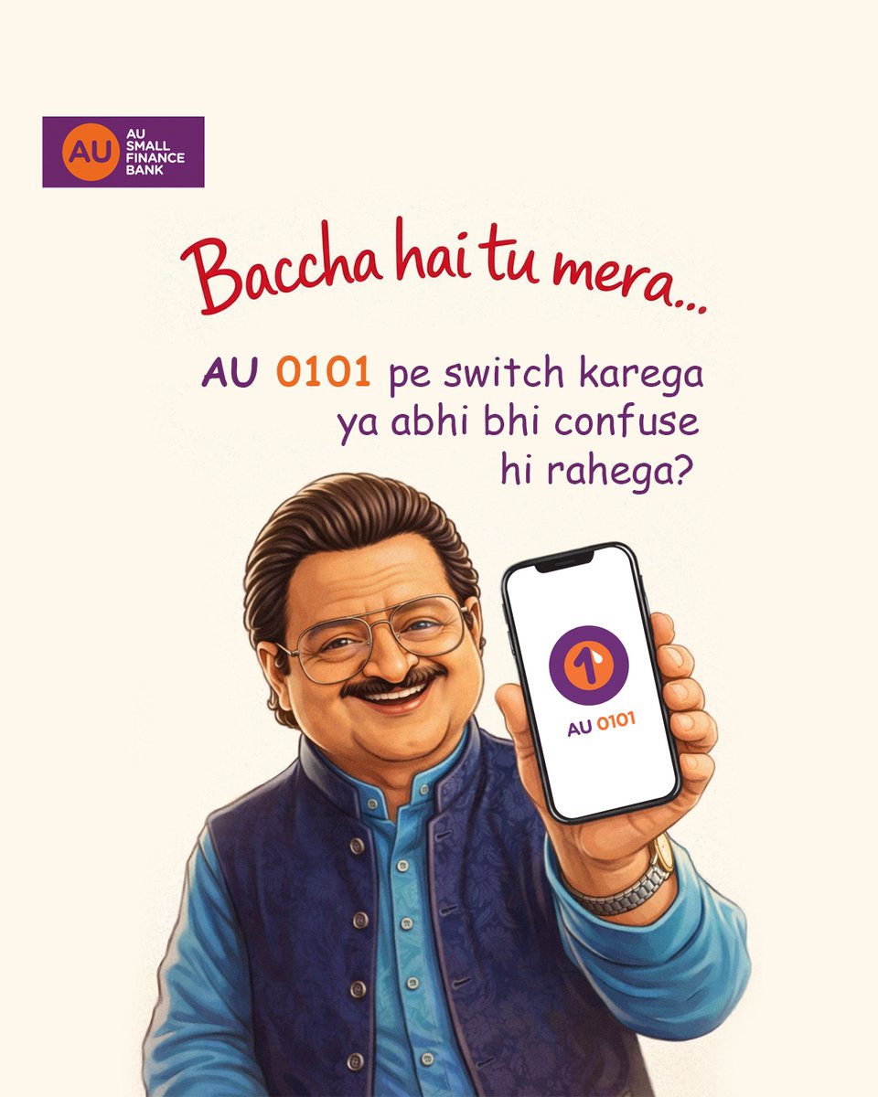 aubankindia's tweet photo. Overthinking everything?
At least don’t overthink your banking, switch to AU 0101 app!
Download now:
Android: https://t.co/VsiUDCSkla
IOS: https://t.co/NcCPGhzPkL
#AUSmallFinanceBank #EasyBanking #AU0101App #Dhurandhar #JameelJamali https://t.co/nKKjG4BwQl