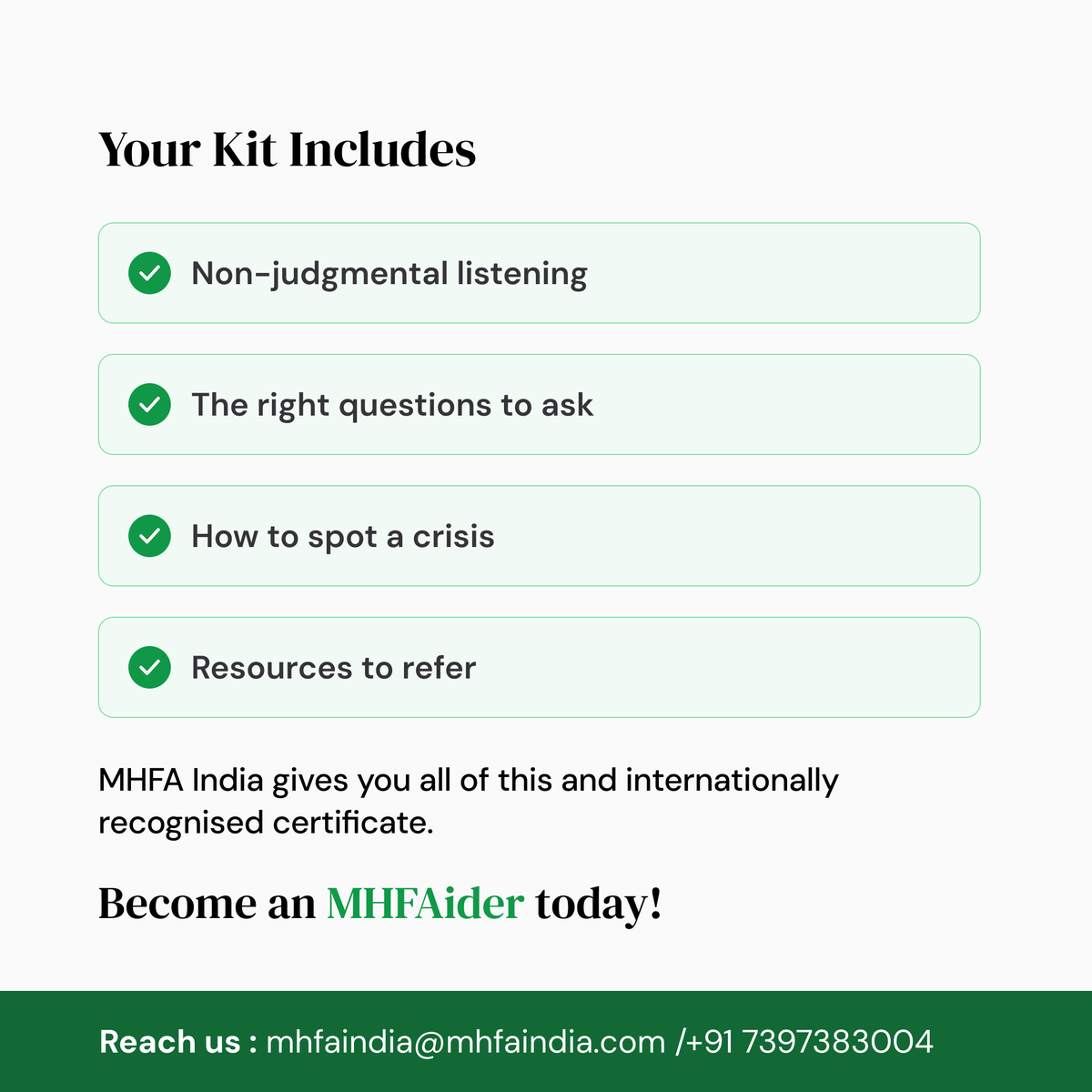 Mental Health First Aid INDIA tweet media