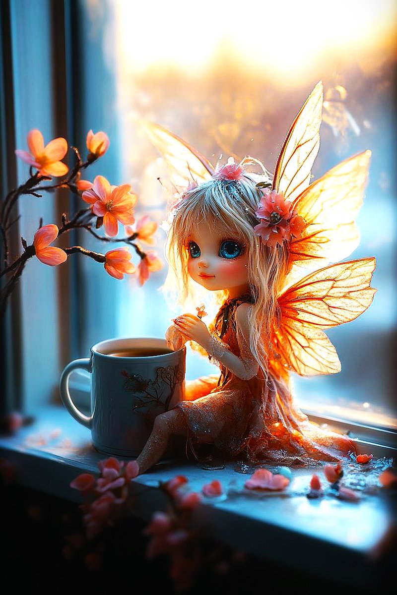 DigitalArtKyiv's tweet photo. A miracle is born on the windowsill – a little fairy with wings of light preserves the warmth of the morning and gives tenderness... Friends, may your day be just as magical. #LightInside #FairyOnTheWindowsill #MagicOfTheMoment #WarmthForTheHeart #MiracleInEveryDay https://t.co/u2dFv316Ay