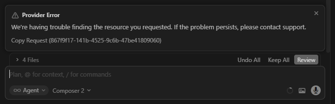 crossstardesign's tweet photo. @cursor_ai After just 1 hour with only Composer 2 (41 requests, no other models), I’ve used 8% of the generous Auto + Composer pool on the pro plan.

I stay exclusively on Composer 2 Standard and have optimized everything. Also getting Provider Error https://t.co/vcCNp1XyLF