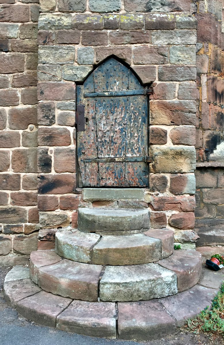 KPW1453's tweet image. The medieval tower door of St. Mary’s Church at Acton (near Nantwich) in Cheshire. 📸 My own. #AdoorableThursday #Acton #Cheshire
