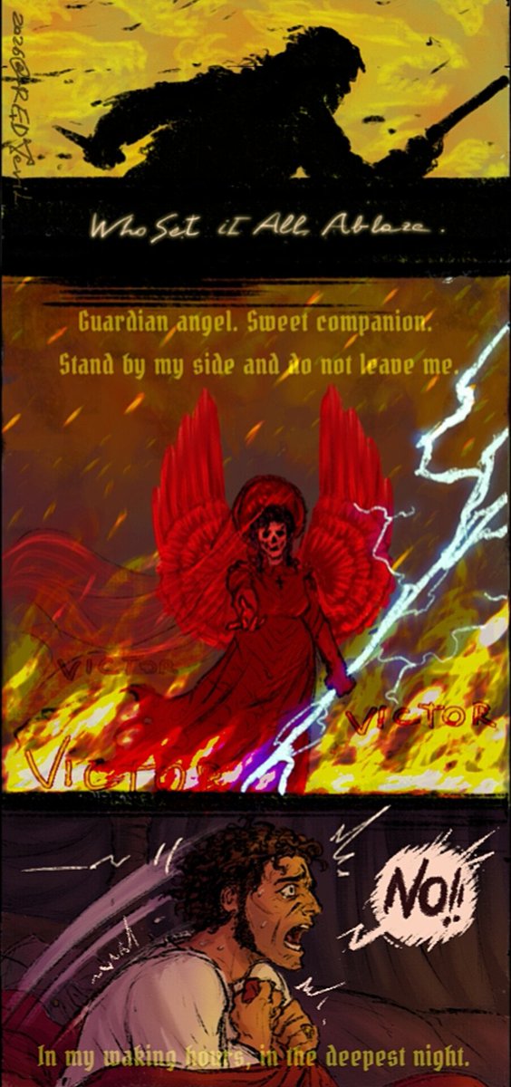 RedVeril's tweet image. Nightmares. 

AU, hurt/comfort, miserable preview cropping. #Frankenstein