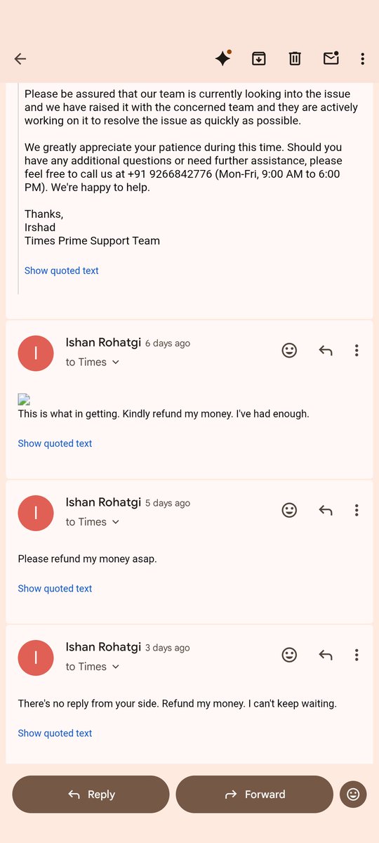 demons_dead's tweet photo. @timesprime what a sham you guys are pulling? Shame on you. 
I purchased Uber one membership from you guys, tried redeeming the code, but repeated errors. 
So I raise a ticket, have shared the screenshots of the email responses (painstakingly slow) https://t.co/EPRdxrMBbn