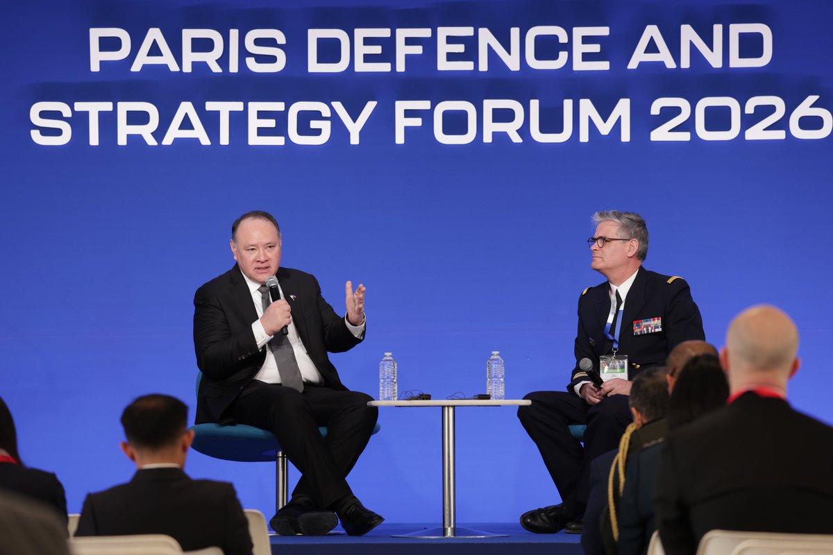 dndphl's tweet photo. At the #PDSF2026 on Wednesday, Philippine Defense Secretary Gilberto C. Teodoro, Jr. called for stronger convergence among Asia, Europe, and the United States, highlighting the necessity for cross-regional security cooperation amid “tectonic shifts in our geopolitical landscape.” https://t.co/tvauSyPwoe