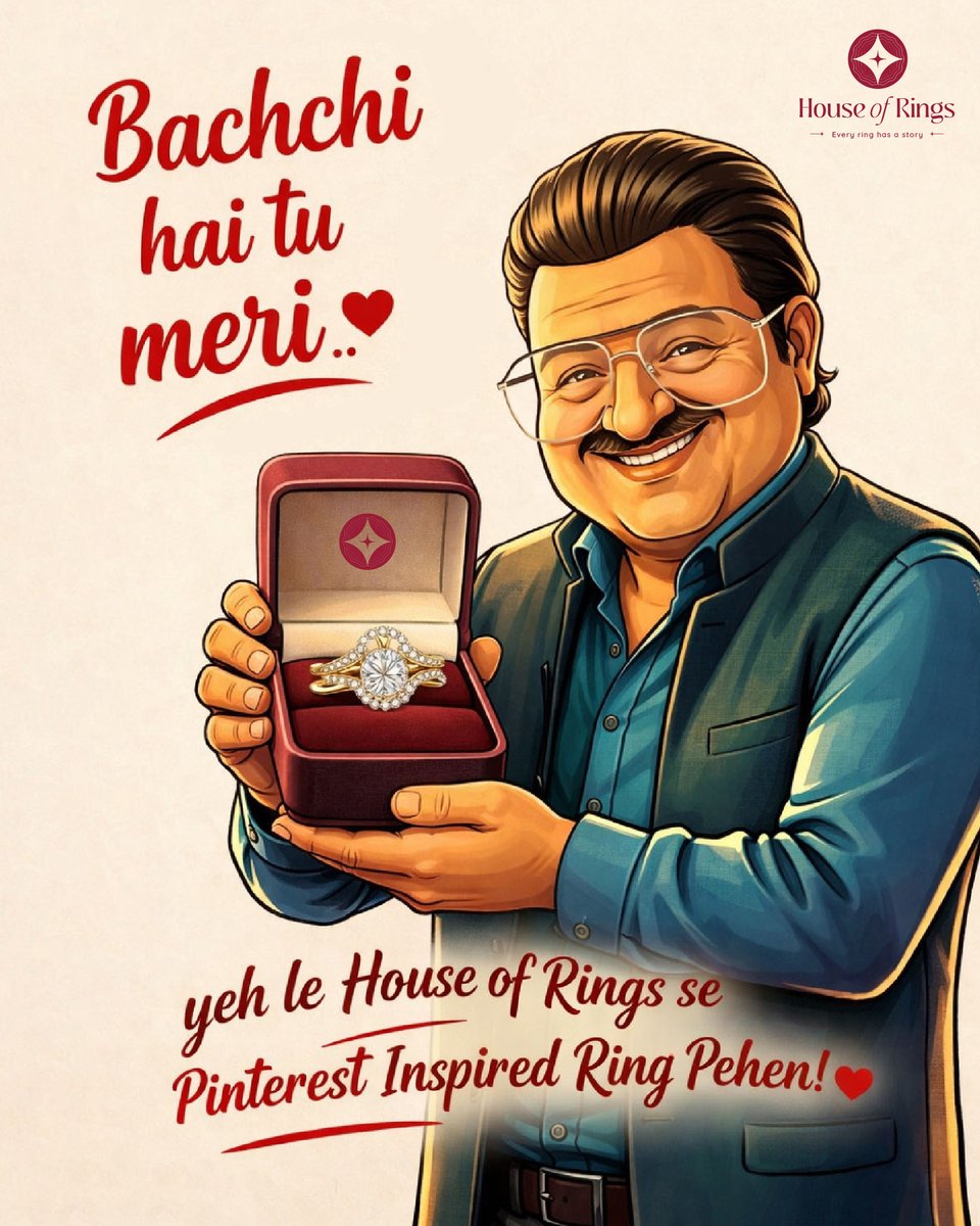Houseofrings_'s tweet photo. Bachchi hai tu meri… 
Par style tera bilkul Pinterest level ka hai 

Gift her something as special as she is a ring that blends love, elegance, and a touch of modern charm. Perfect for those moments when words aren’t enough 

#HouseOfRings #DiamondRing #GiftHer #CoupleGoals https://t.co/RO4R1Zh3qb