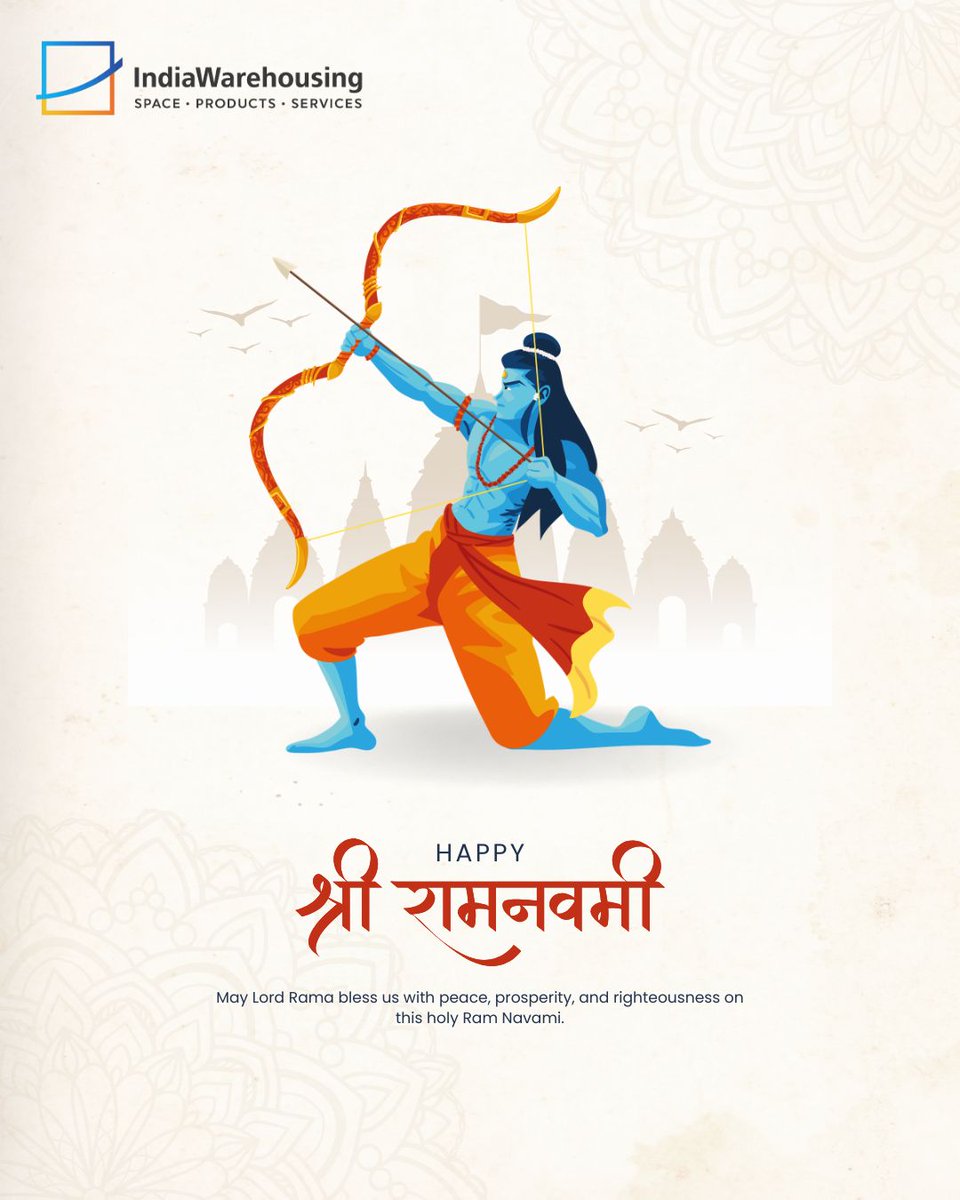 indiawarehouse's tweet photo. 🚩✨ Wishing you a blessed Rama Navami ✨🚩
May the divine grace of Lord Rama fill your life with strength, courage, and righteousness. Let this sacred day inspire us to follow the path of truth, duty, and devotion. 🙏

#RamNavami #JaiShriRam #LordRam #IndiaWarehousing https://t.co/j5VbestmTi