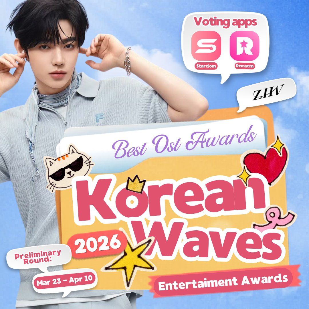 [📣] AWARDS POLL NOTICE

<Refresh!> by #ZHANGHAO <a href="/yhent_official/">YH ENTERTAINMENT</a> has been nominated on Best OST Award Category - 2026 Korean Wave Entertainment Awards

‼️This poll is 100% Fan Vote‼️

🏆2026 Korean Wave Entertainment Awards: BEST OST🏆

Host: Korea Best Brand Association |