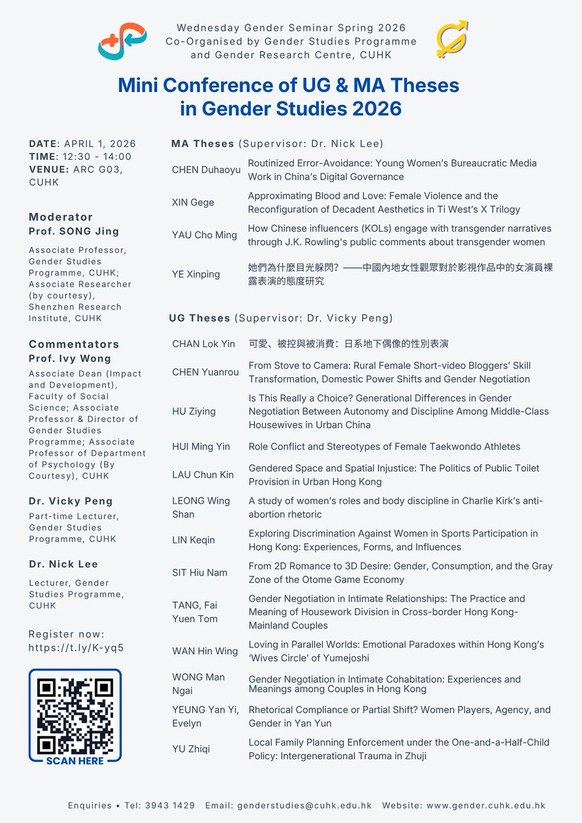 GenderStudies CUHK tweet media