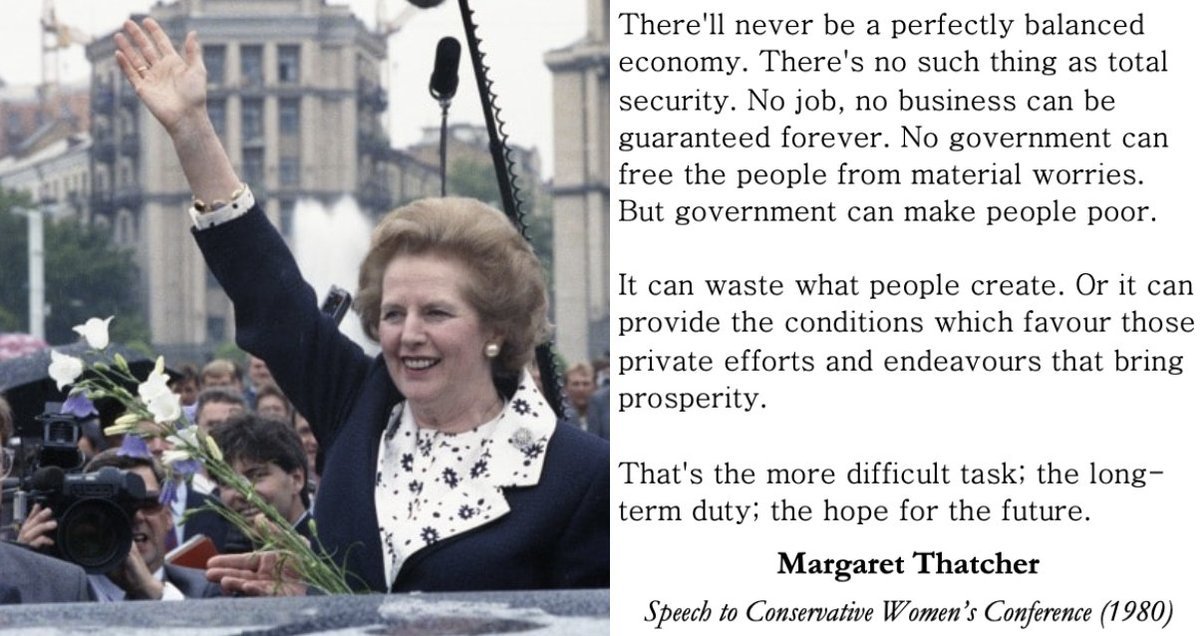 There'll never be a perfectly balanced economy. There's no such thing as total security. No job, no business can be guaranteed forever. No government can free the people from material worries. But government can make people poor.

It can waste what people create. Or it can