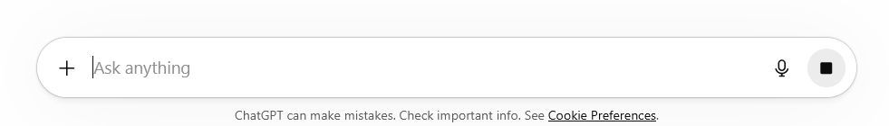 TIL that ChatGPT has a disclaimer neatly tucked away right at the bottom of the browser