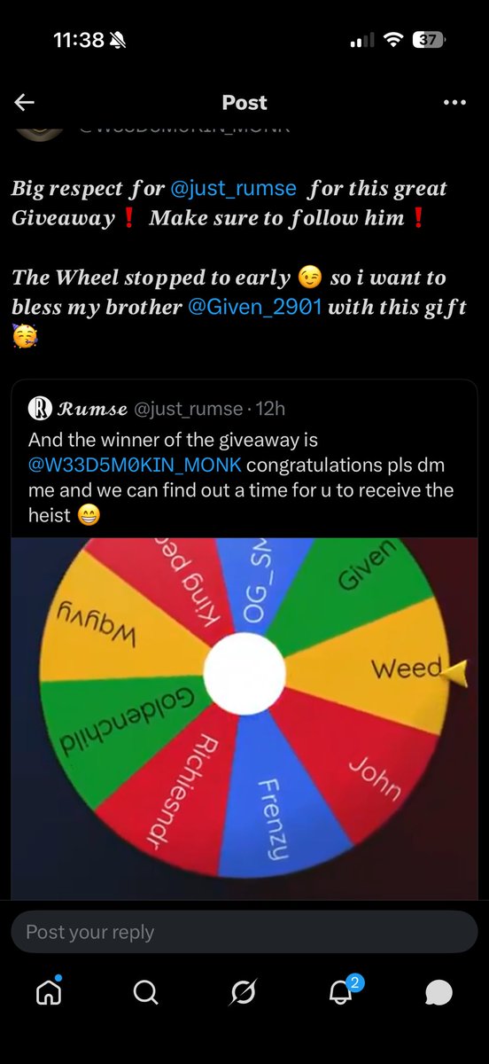 ___ALIKA____'s tweet photo. Big S/O to @just_rumse  for doing this awesome giveaway❗️also want to Thank @W33D5M0KIN_MONK for being kind enough to pass on his winnings to @Given_2901 which was then passed down to me!‼️🤙🏽💯 make sure to give em all a follow. https://t.co/liyNM0MzFF