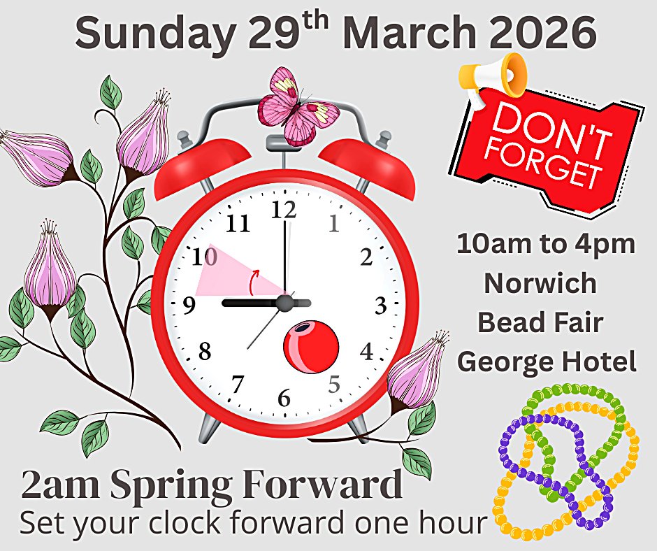 UKMrBead's tweet image. Change You're #Clock &amp;amp; #Norwich Bead Fair THIS SUNDAY: bit.ly/3RmZ5tq.  George Hotel 11am-4pm. The Latest #SemiPrecious #Beads &amp;amp; #Pearls By MrBead &amp;amp; Ready-Made #Jewellery Designs By The #Bead Queen. Free Entry &amp;amp; Refreshments!
