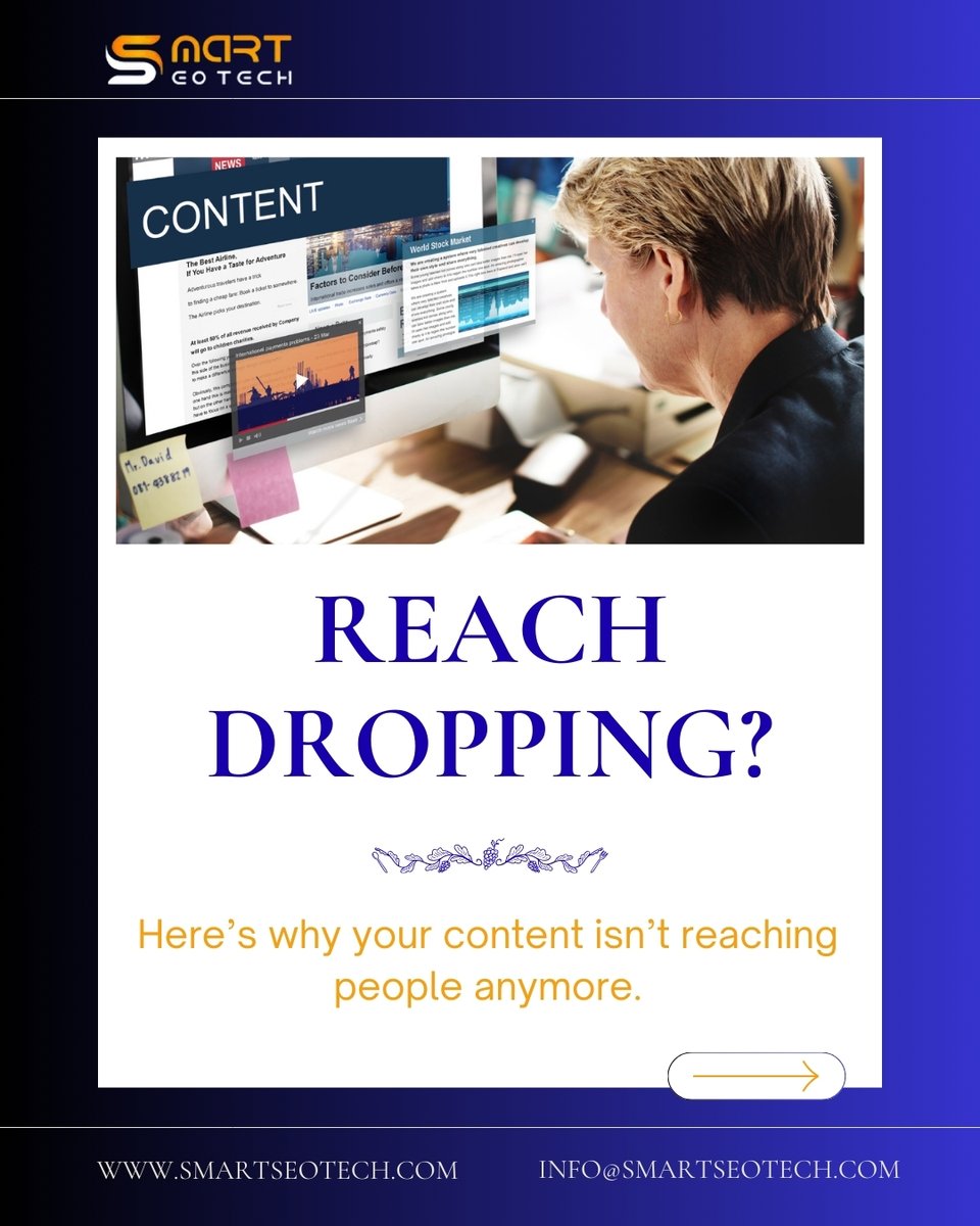 _smartseotech's tweet photo. 📉 Reach dropping?

⚠️ Inconsistent posts + low engagement = less visibility.
📅 Stay consistent.
🔥 Create content people like, save &amp; share.
🚀 Grow smarter with Smart SEO Tech
🌐 https://t.co/rgEW5LqCBH
#SocialMediaGrowth #DigitalMarketingTips #IncreaseReach https://t.co/DMMNokylQD