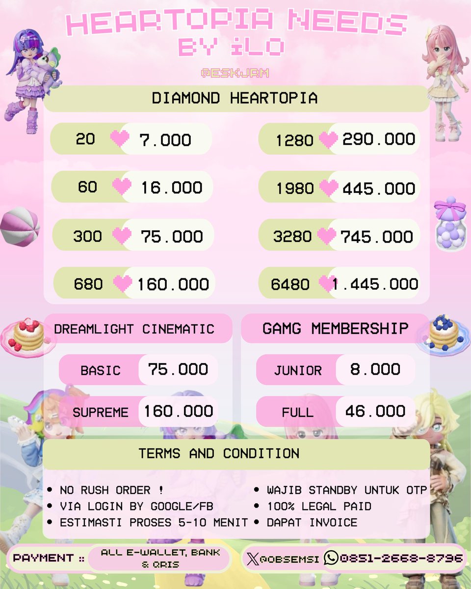 obsemsi's tweet photo. ꒰ . 𓂂‌ ꢾ୧ PRICELIST HEARTOPIA https://t.co/uaQGGeOdzc