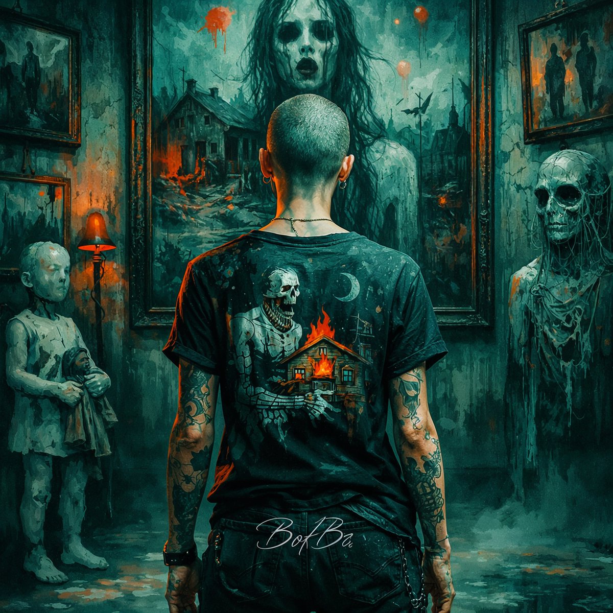 BluesOfBirds's tweet image. Different room, same atmosphere.

Visit the exposition!
#DarkArt
