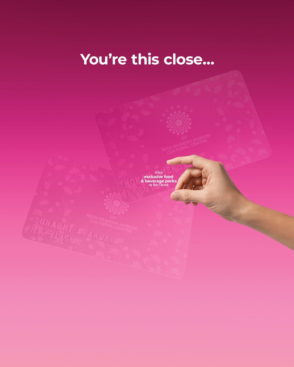 nmacc_india's tweet image. You’re this close.... to being a Friend of NMACC
Hold. Swipe. Unlock

#LetsBeFriends