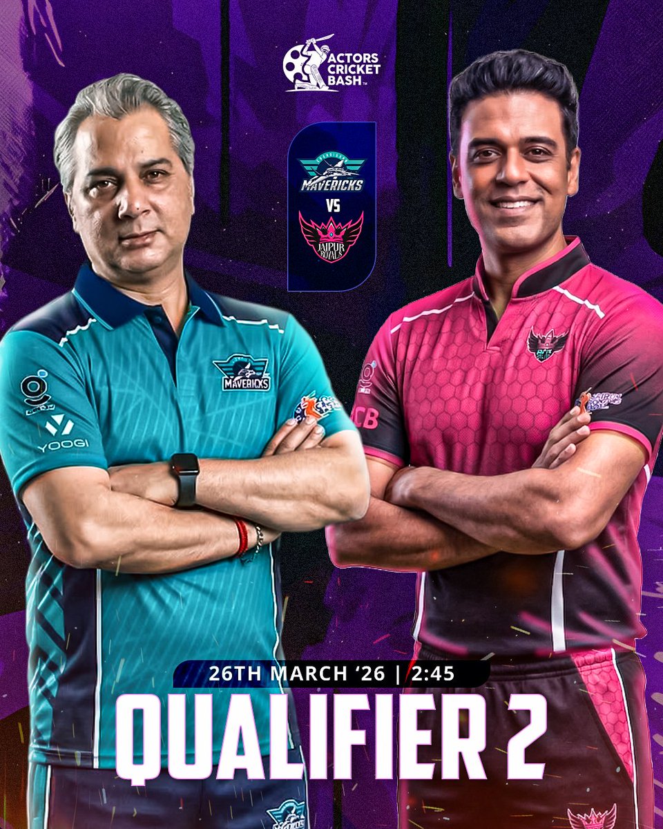 ACBOfficial_'s tweet photo. It all comes down to this. 💥
Qualifier 2 decides who joins the Final battle with Delhi!

#acb #acbseason2 #actorscricketbash https://t.co/48Zr8Fb3Pd