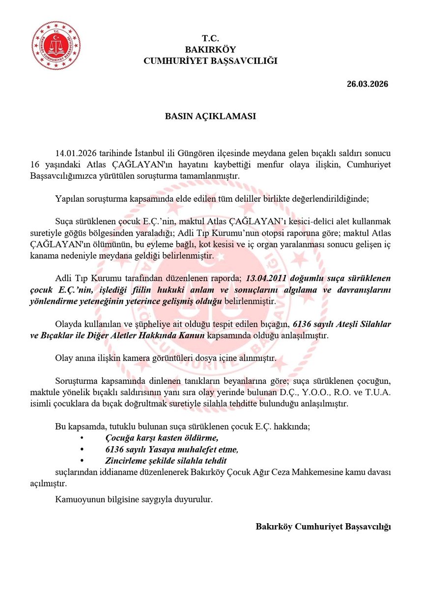 Bakırköy Cumhuriyet Başsavcılığı (@bakirkoycbs) on Twitter photo 