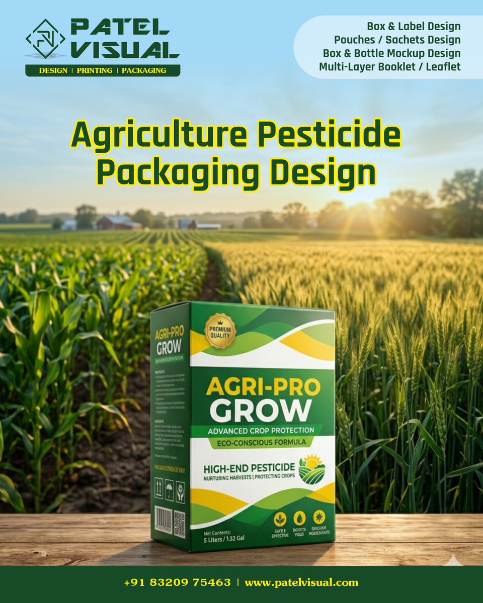 patelvisual77's tweet photo. “Box • Label • Pouch • Mockups — we design it all!
Elevate your agro products with high-impact packaging.”
.
.
.
#PackagingDesign #AgriBranding #PesticidePackaging #FarmBusiness #BrandGrowth #PatelVisual https://t.co/Iu7FevUelu