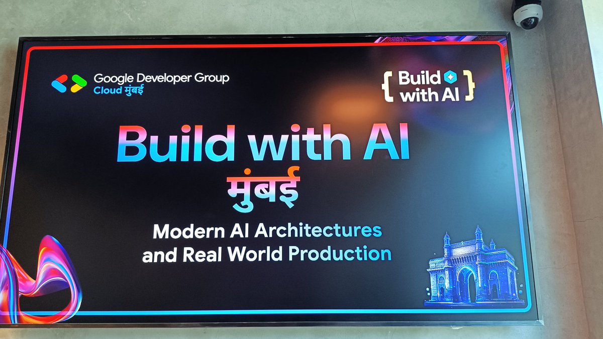 vvinit594's tweet photo. Attended Build with AI β Mumbai by @GDGMumbai & @GDGCloud π
Learned about real-world AI architectures, connected with amazing devs, and got inspired by incredible mentors.
We learned. We networked. We grow. π‘
#BuildWithAI #GDGMumbai #GDGCloud #AI #TechCommunity https://t.co/VVlSgN37Qy