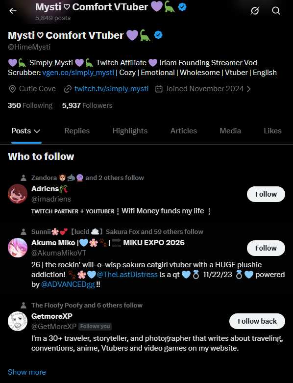 Mysti ♡ Comfort VTuber 💜🦕 tweet media