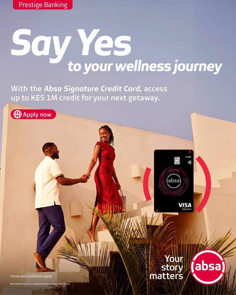 AbsaKenya's tweet photo. This Easter, say yes to moments that feel as good as they look.
Enjoy up to KES 1M & up to 50 days interest-free with the #AbsaSignatureCreditCard
Apply: https://t.co/0W7PDeORhA
#AbsaPrestigeBanking #AbsaCardisKing #WeSeeYourStory because #YourStoryMatters https://t.co/kLkieoQ1lD